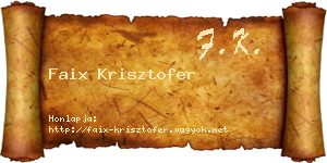 Faix Krisztofer névjegykártya