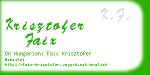 krisztofer faix business card